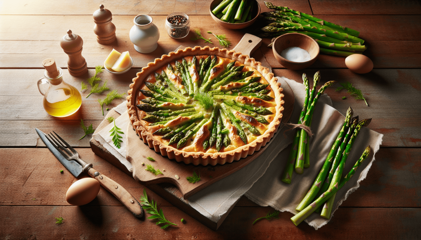 Torta salata zucchine asparagi e uova