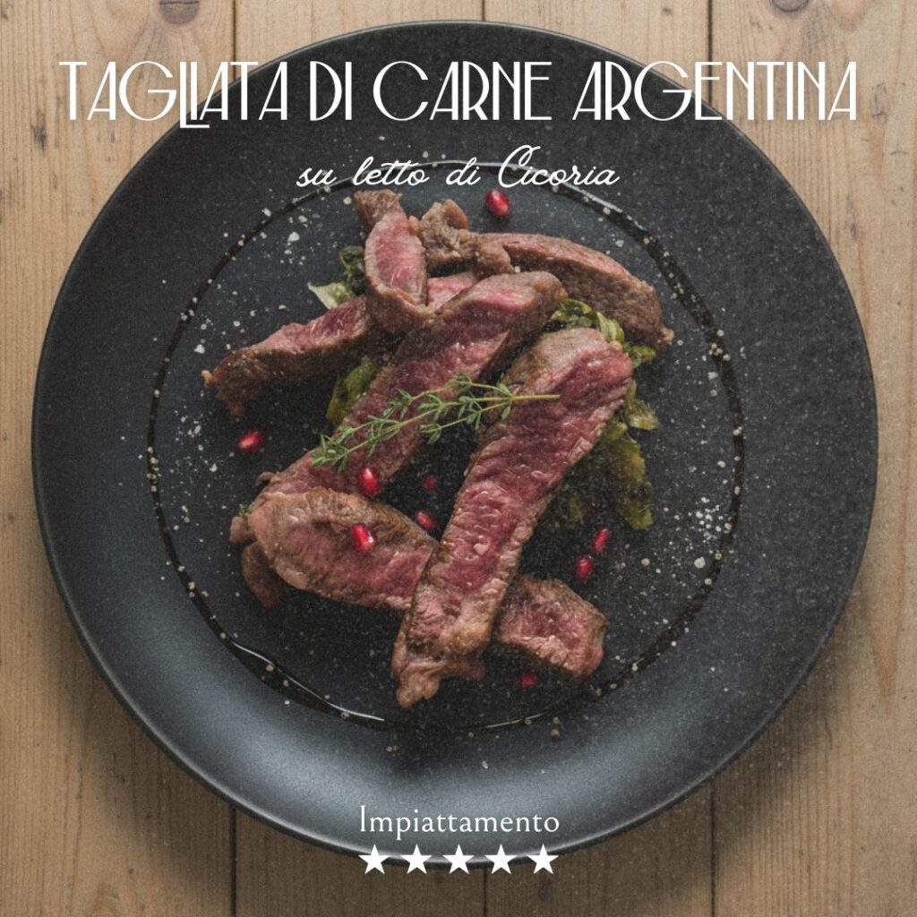 Tagliata e Cicoria impiattamento