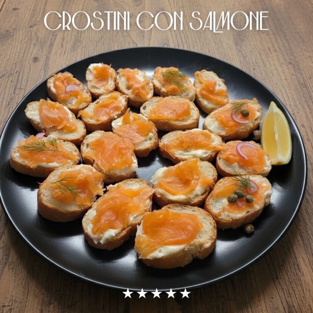 Crostini con burro e salmone