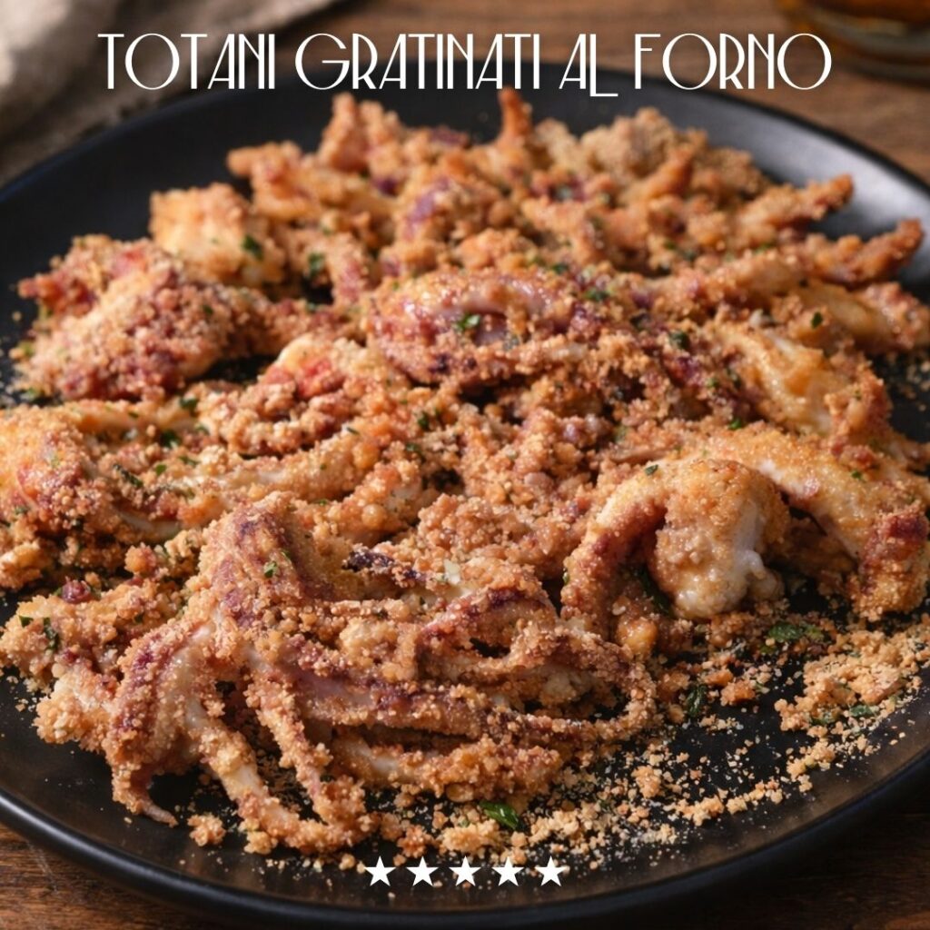 Totani gratinati nel piatto